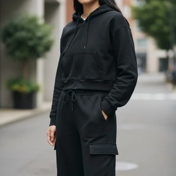 Stylish Black Cargo Joggers for Women - Picture 2 of 2